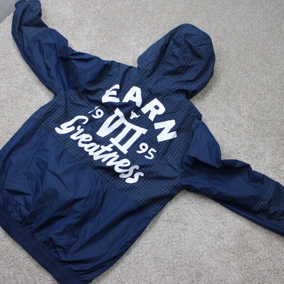 Project Rock Jacket Mens Small Blue Under Armour UA Full Zip Woven Hooded Coat - Picture 11 of 14